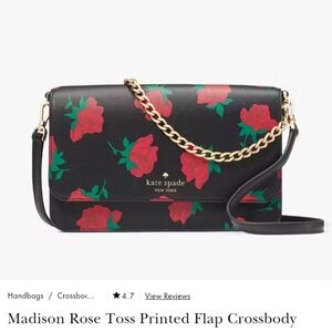 Kate Spade- Madison Rose Toss Printed Flap Crossbody